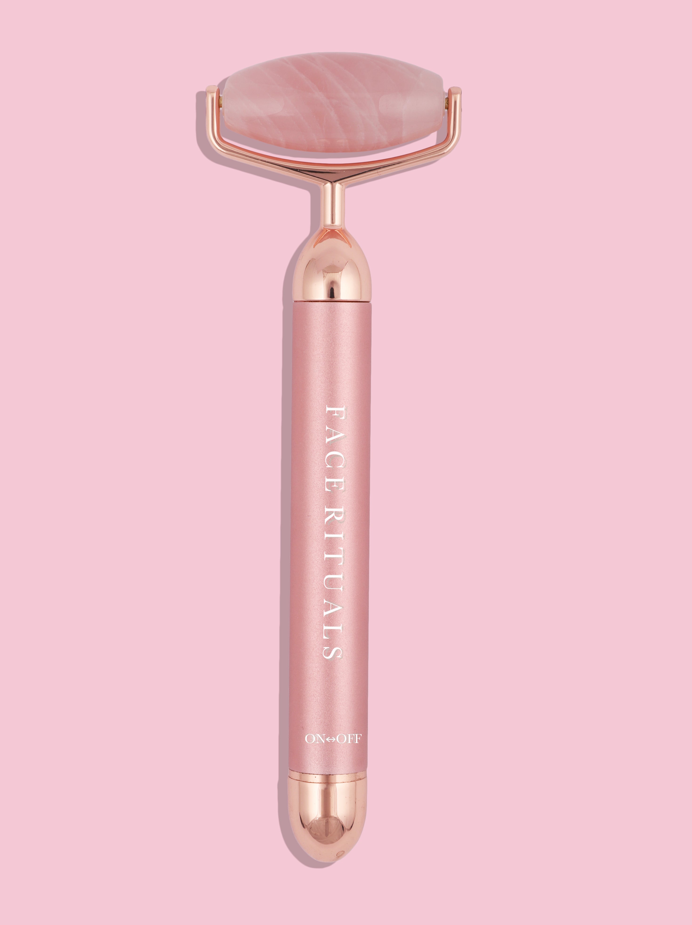 Rose Quartz Vibrating Face Roller - FACERITUALS Rose Quartz Vibrating Face Roller - FACERITUALS