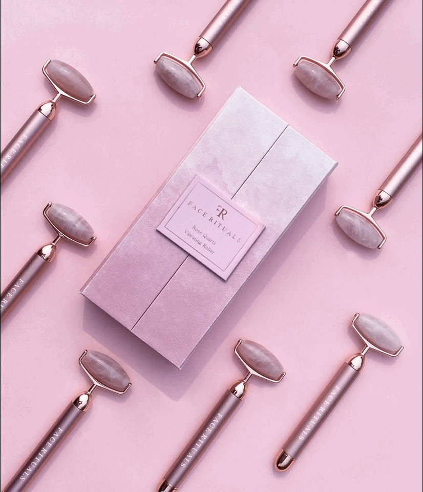 Rose Quartz Vibrating Face Roller - FACERITUALS Rose Quartz Vibrating Face Roller - FACERITUALS